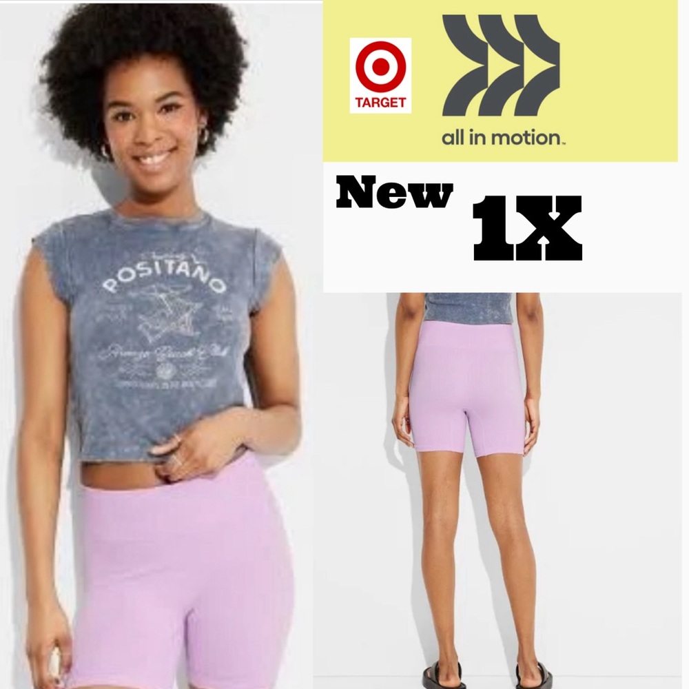 Lavender high waist bike shorts